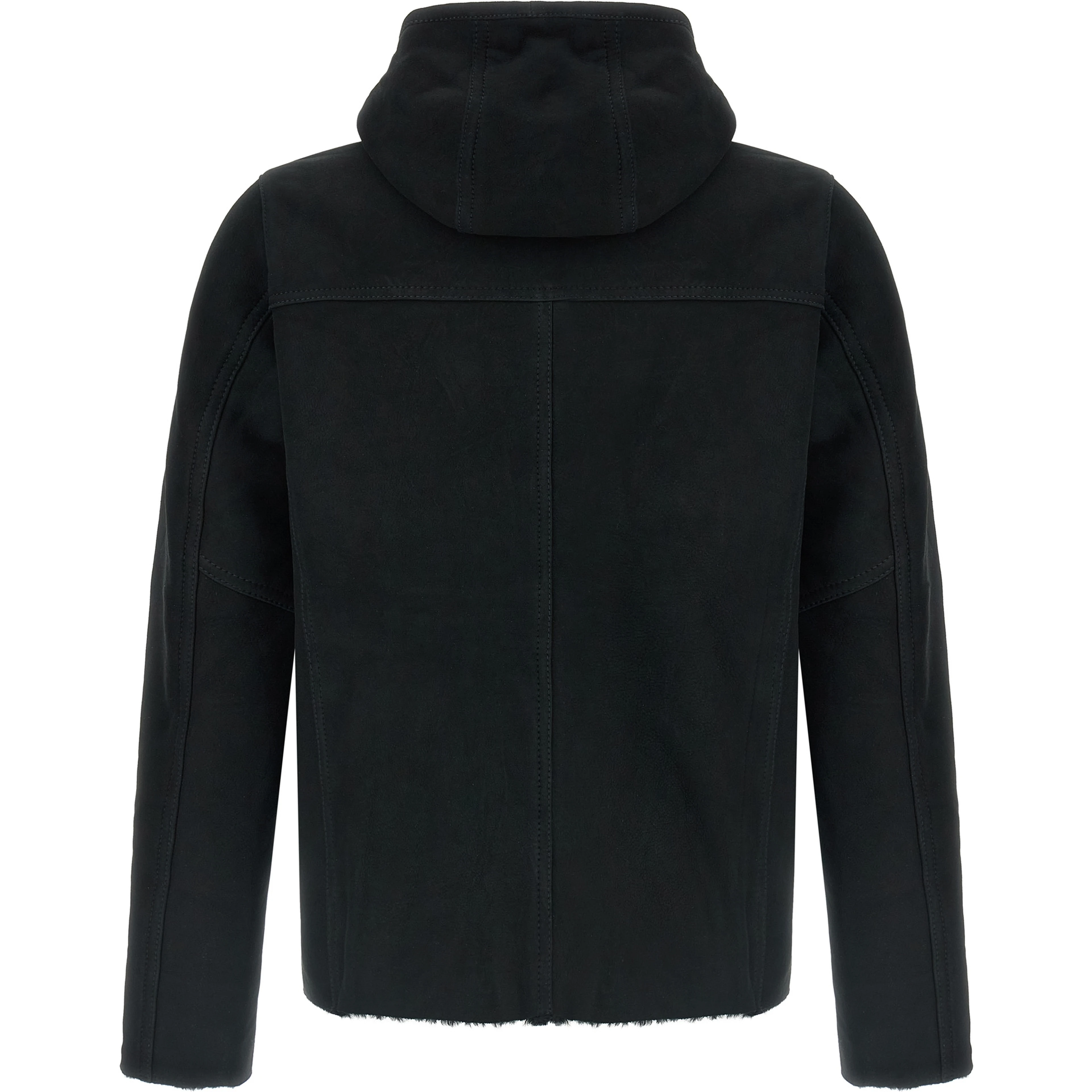 Black Lamb Leather Sweatshirt