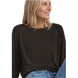 Brown Viscose Long Sleeve T-Shirt