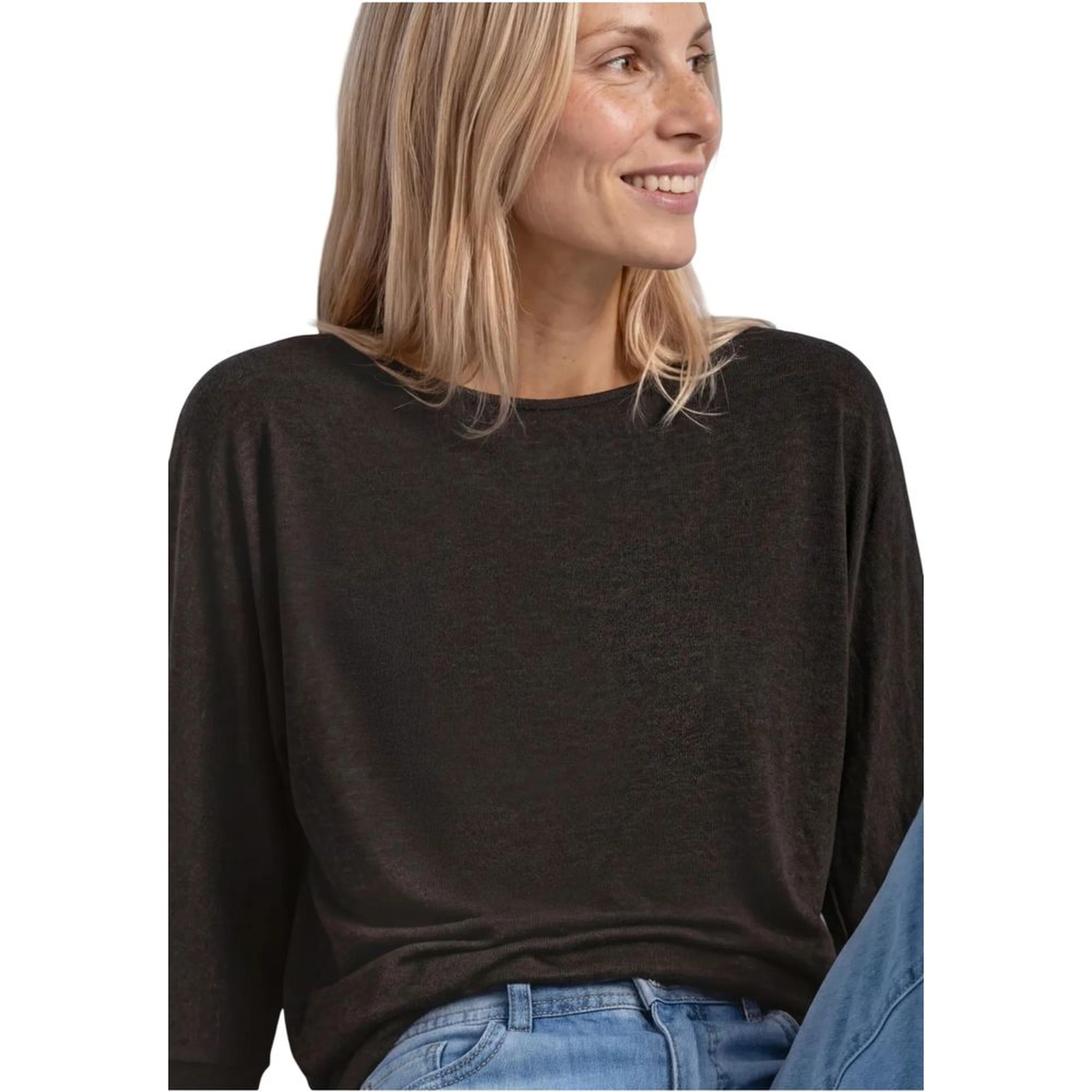 Brown Viscose Long Sleeve T-Shirt