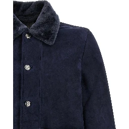 Blue Lamb Leather Leather Jacket