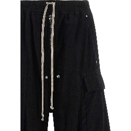 Black Cotton Cargo Pants