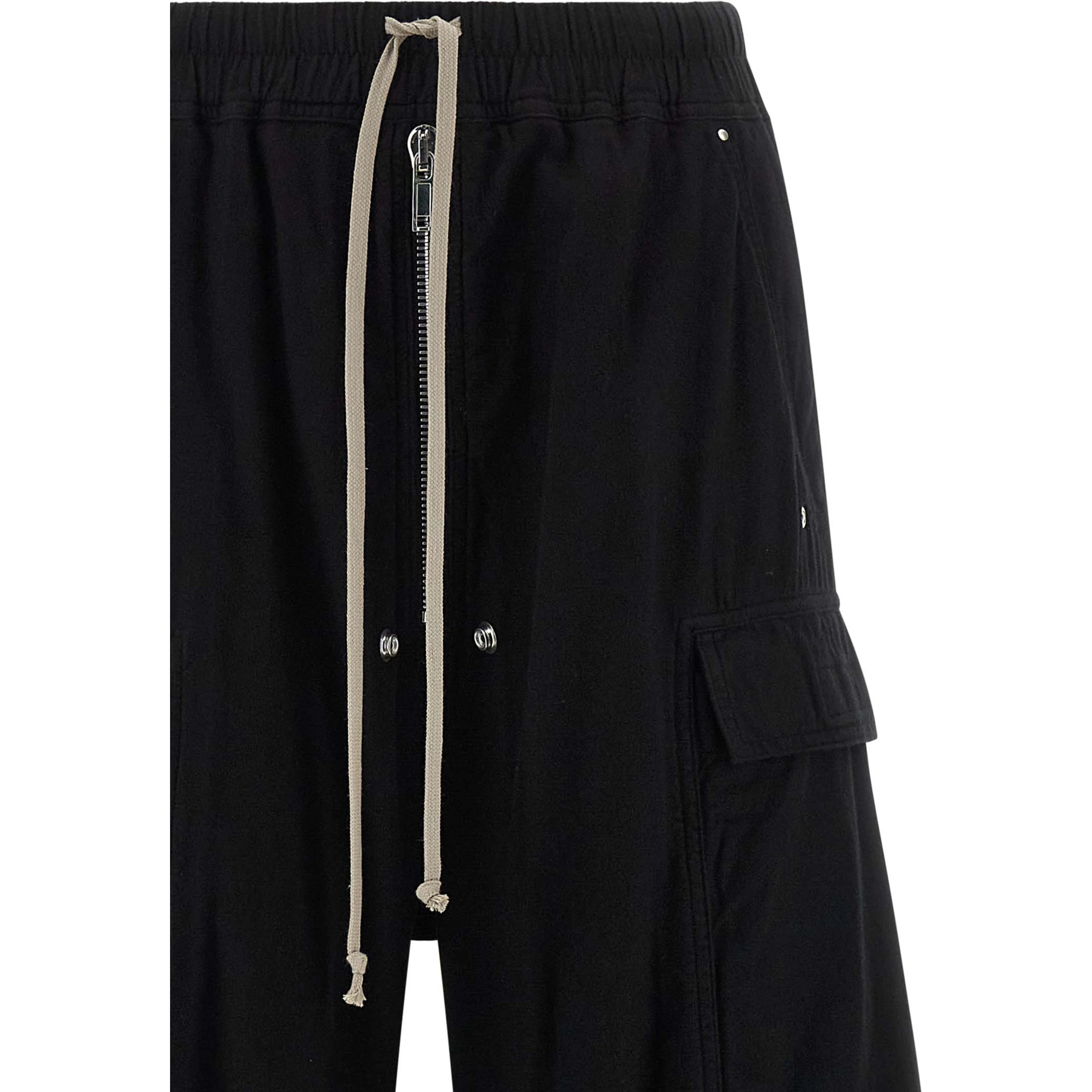 Black Cotton Cargo Pants
