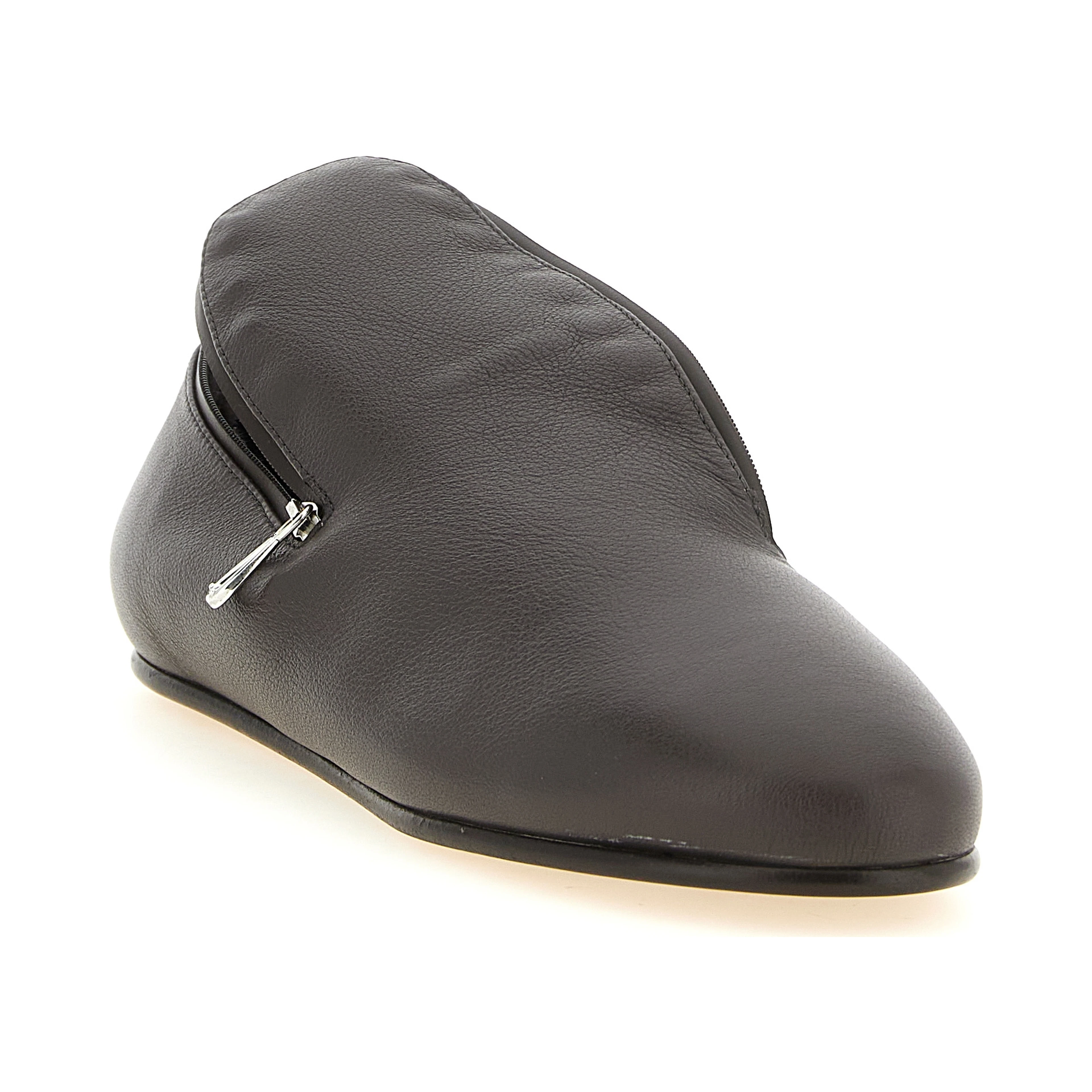 Black Leather Slip-On Loafers