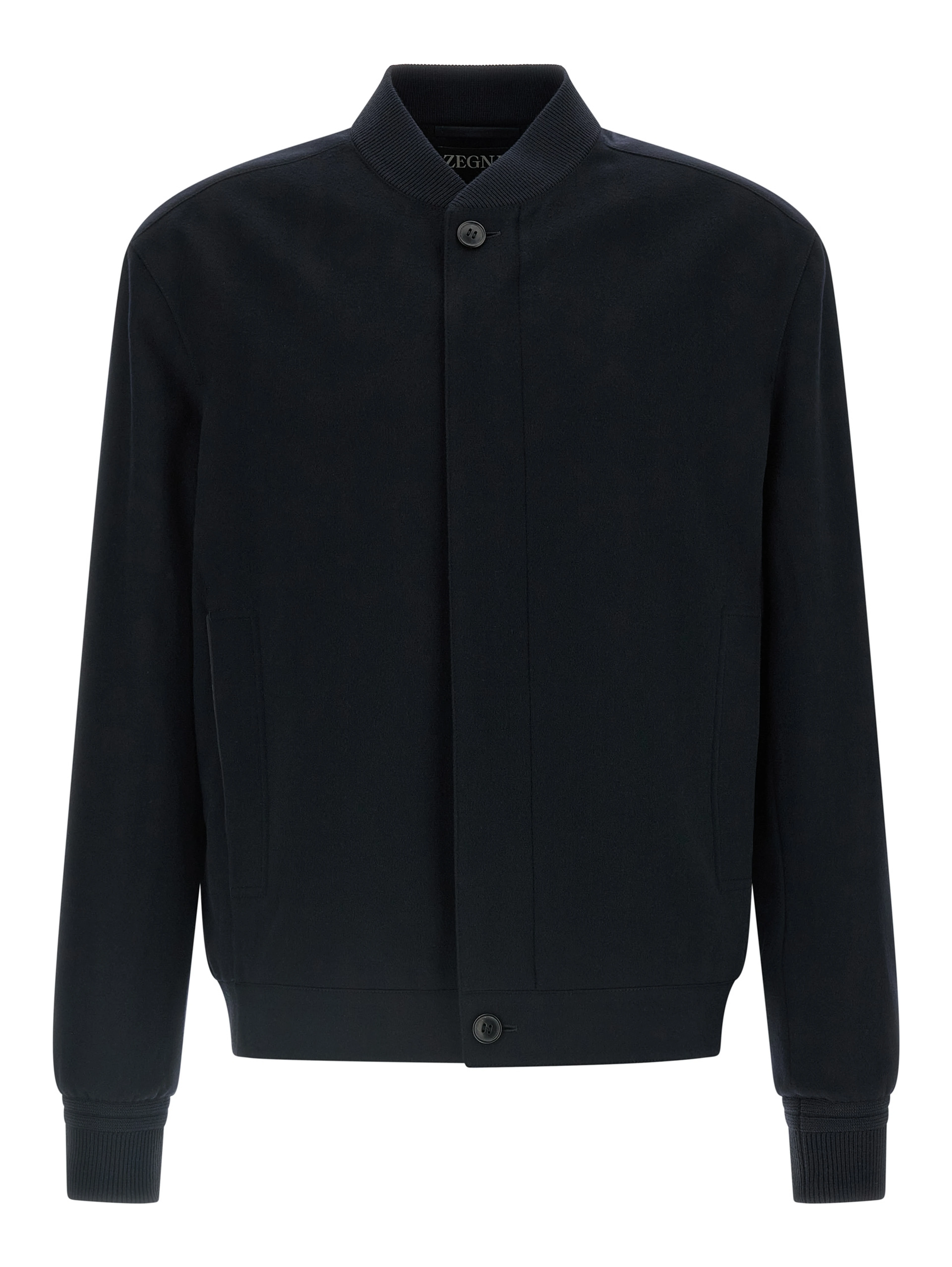 Blue Cashmere Bomber
