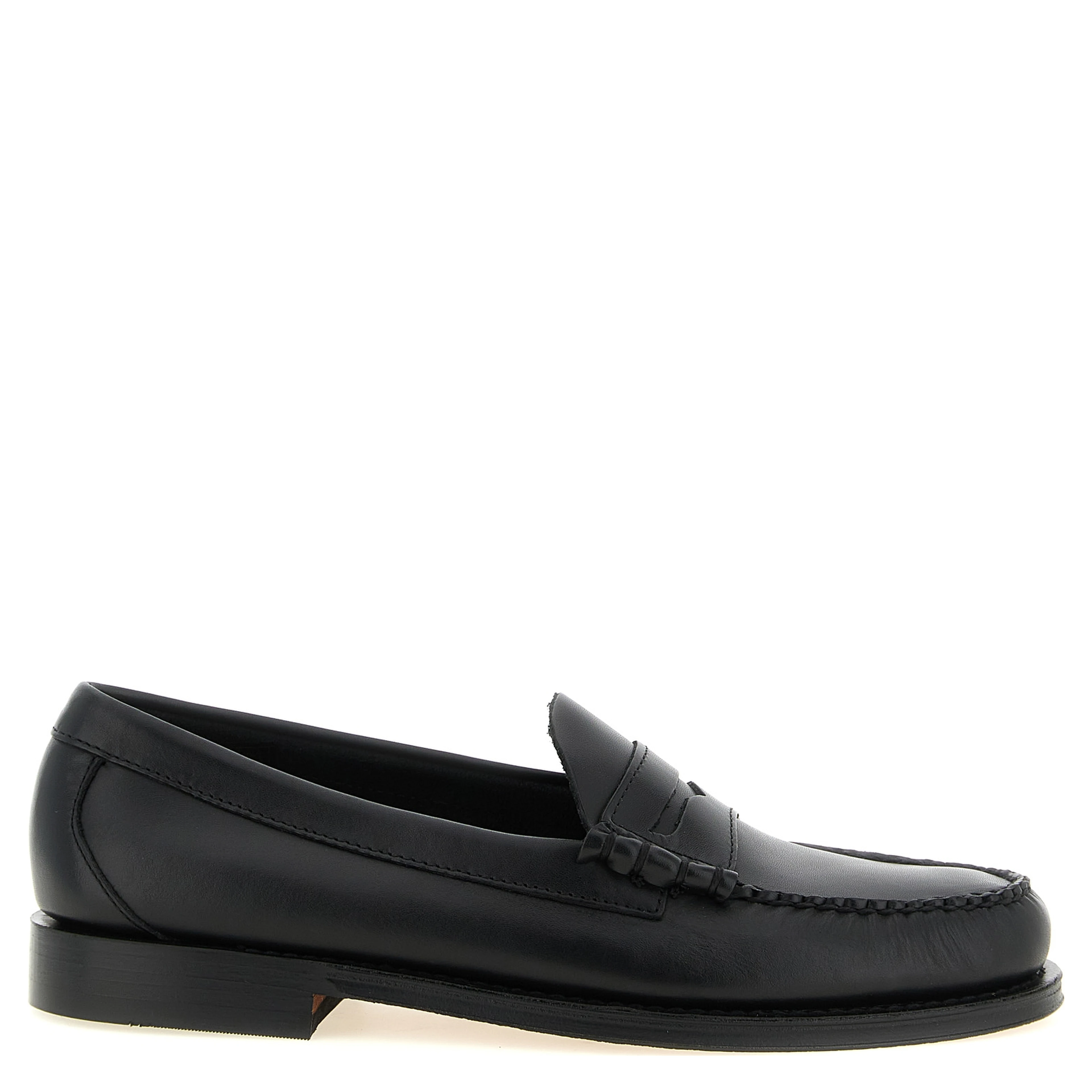 Black Cowhide Slip-On Loafers