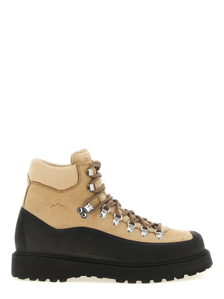 Beige Cowhide Ankle Boots
