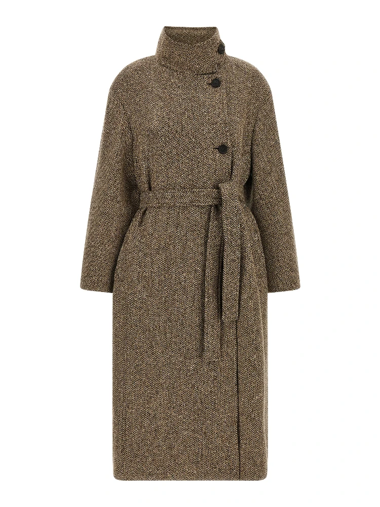 Brown Virgin Wool Coat