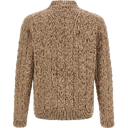 Beige Virgin Wool Cardigan