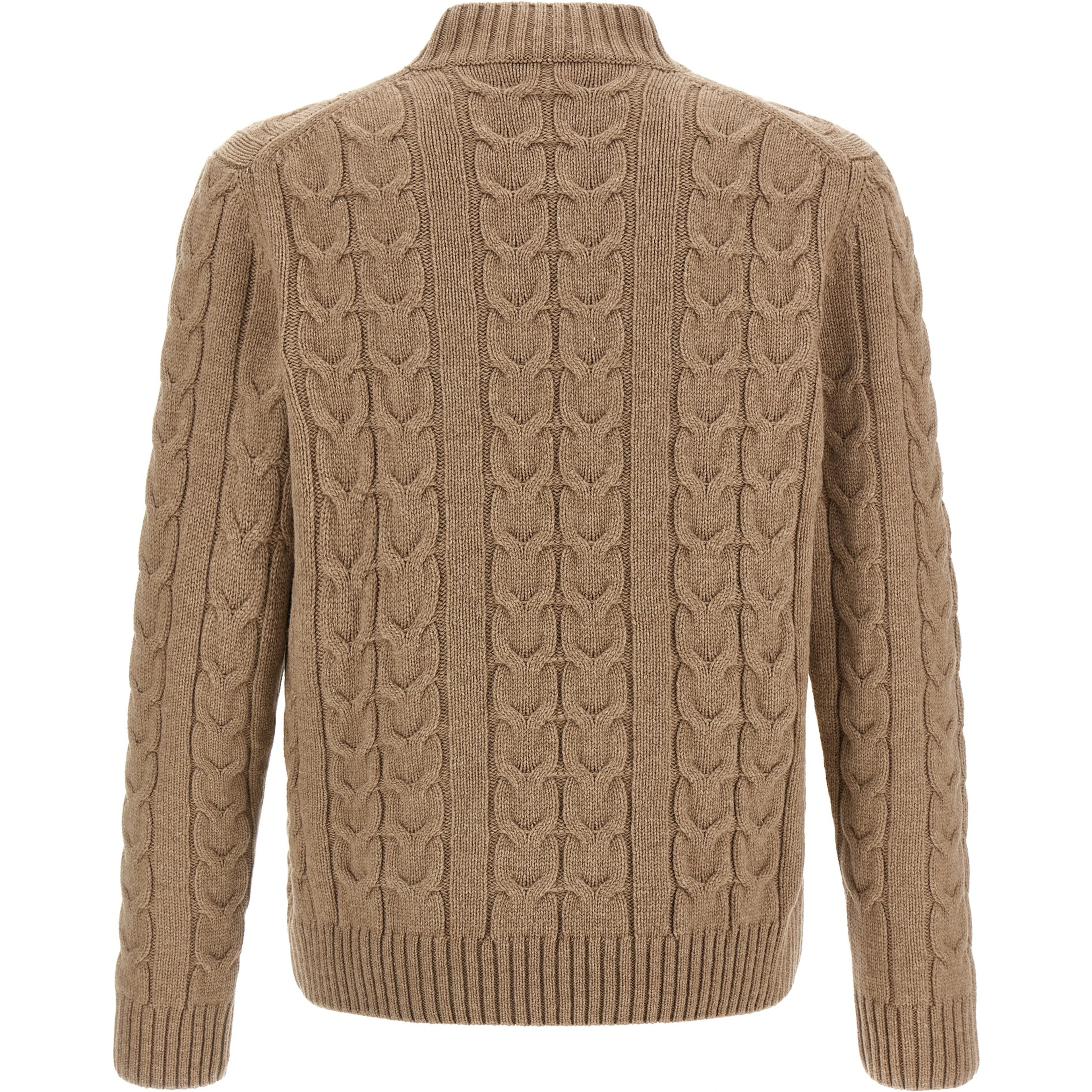 Beige Virgin Wool Cardigan