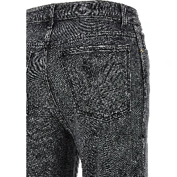 Gray Cotton Straight-Leg Jeans