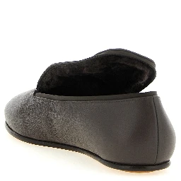 Black Leather Slip-On Loafers