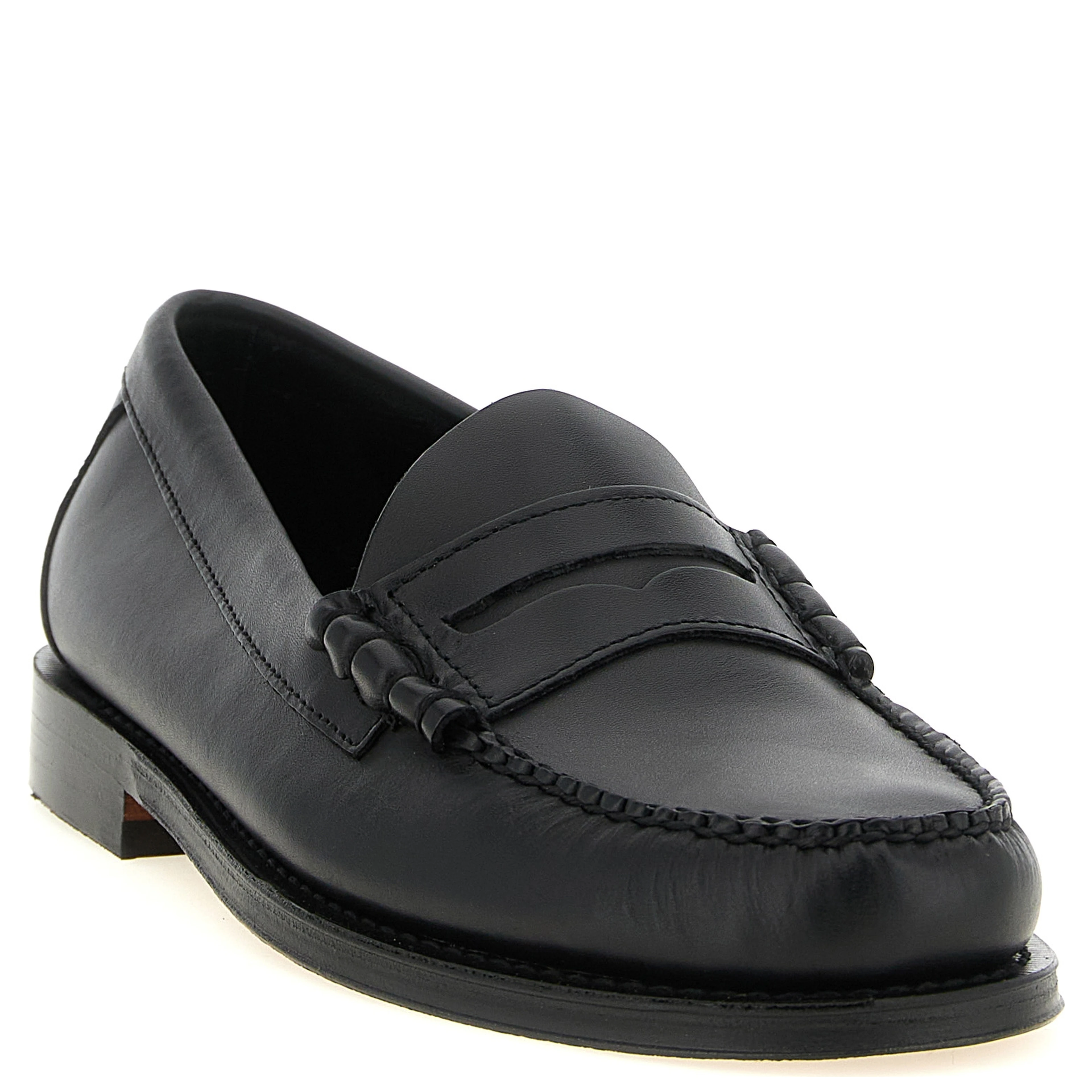 Black Cowhide Slip-On Loafers