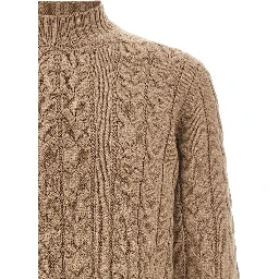 Beige Virgin Wool Cardigan
