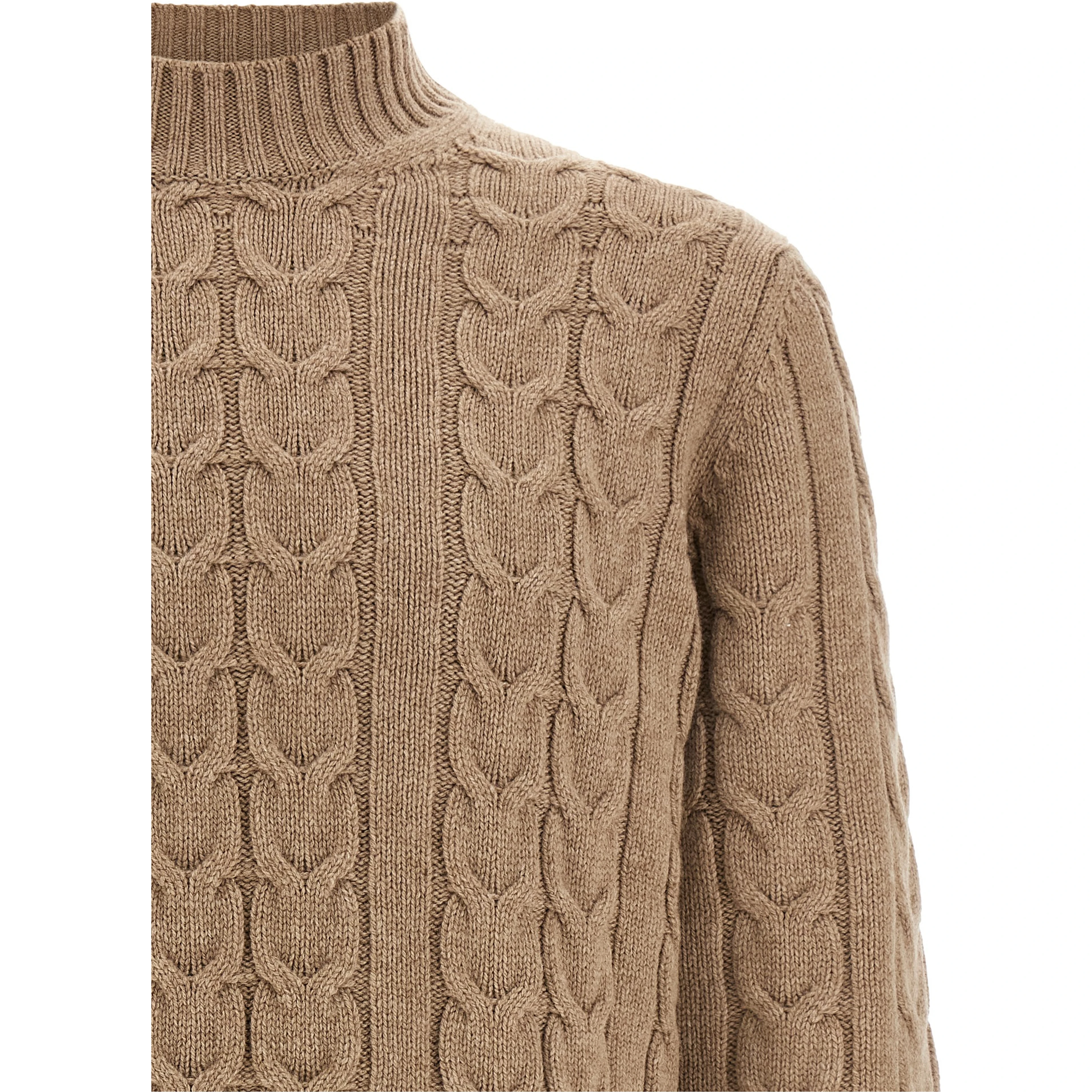 Beige Virgin Wool Cardigan