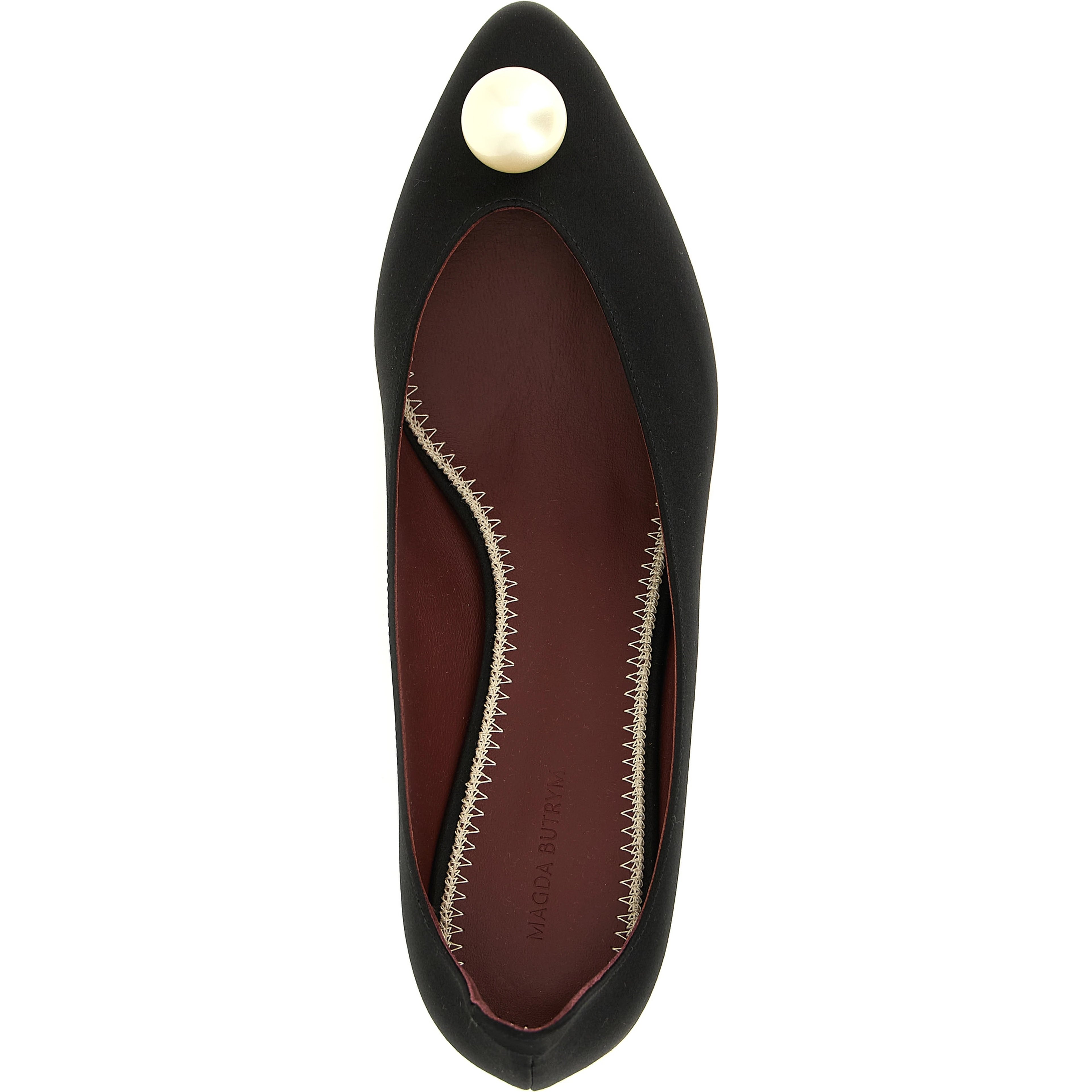 Black Viscose Mid Heel Pumps