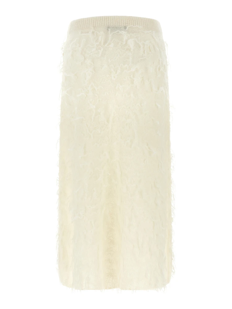 White Fabric Midi Skirt alternative