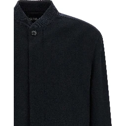 Blue Cashmere Bomber