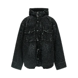 Black Cotton Denim Jacket