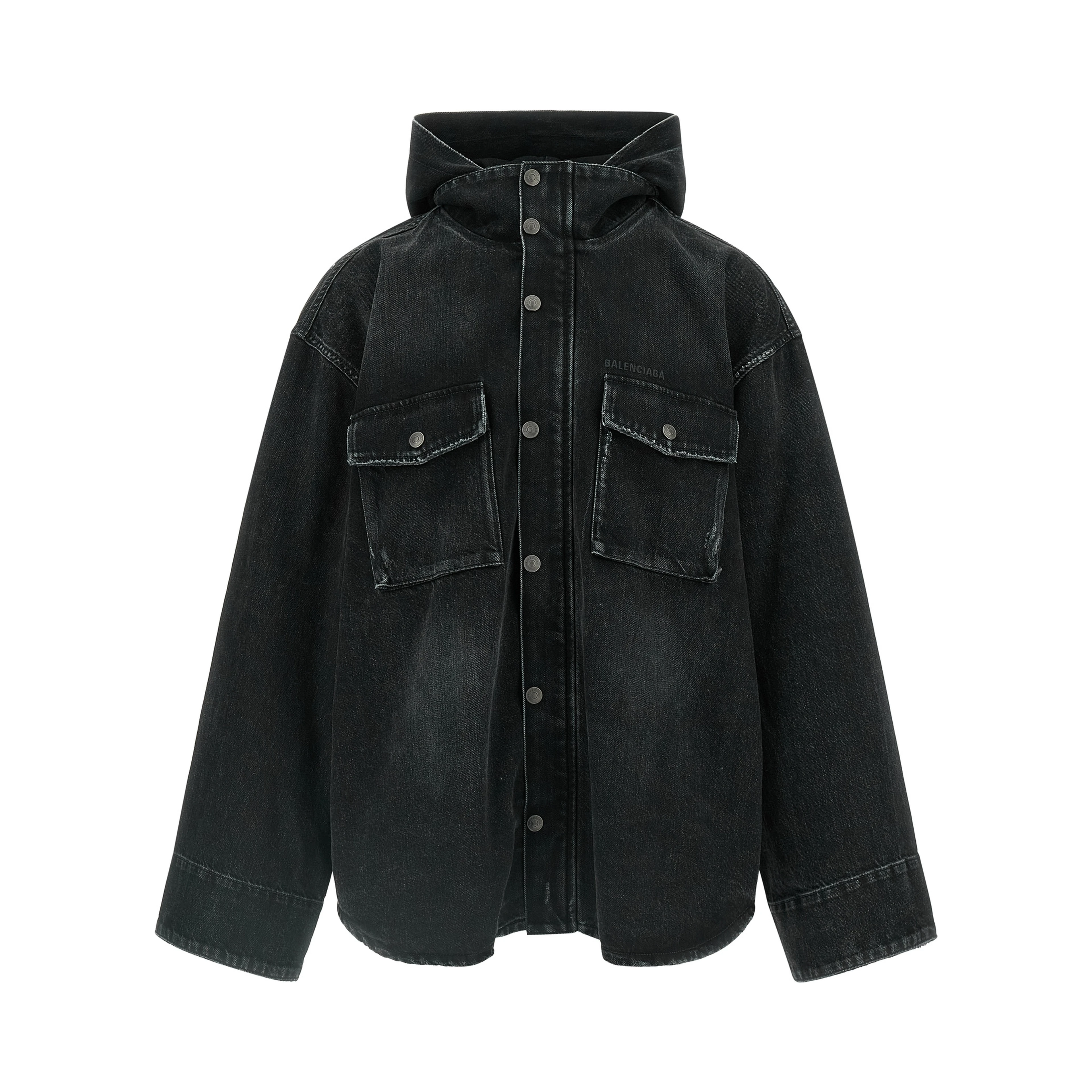 Black Cotton Denim Jacket