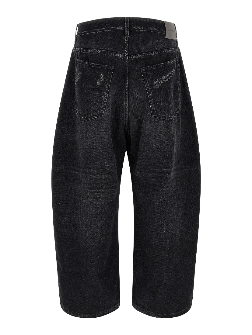 Black Cotton Cropped Jeans