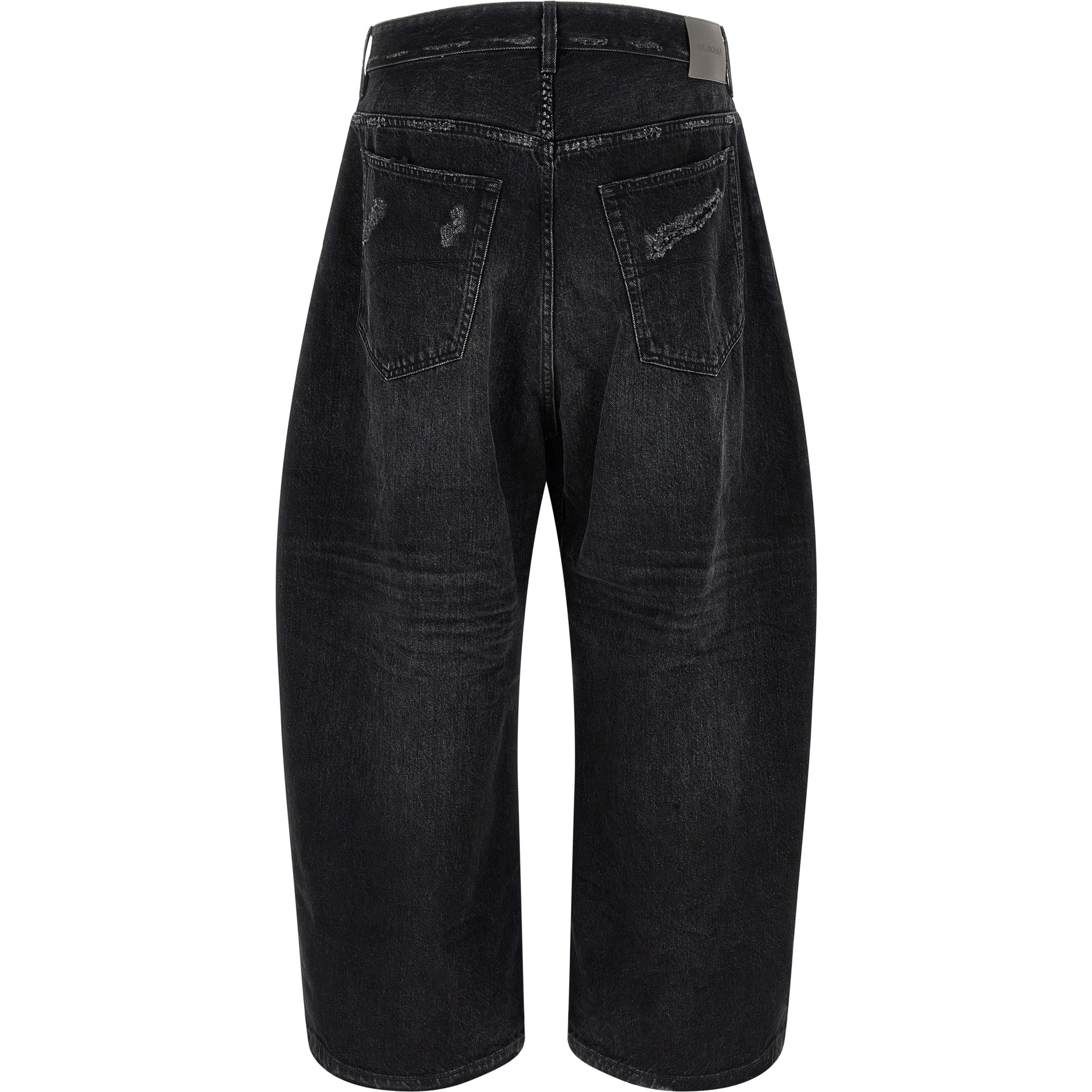 Black Cotton Cropped Jeans