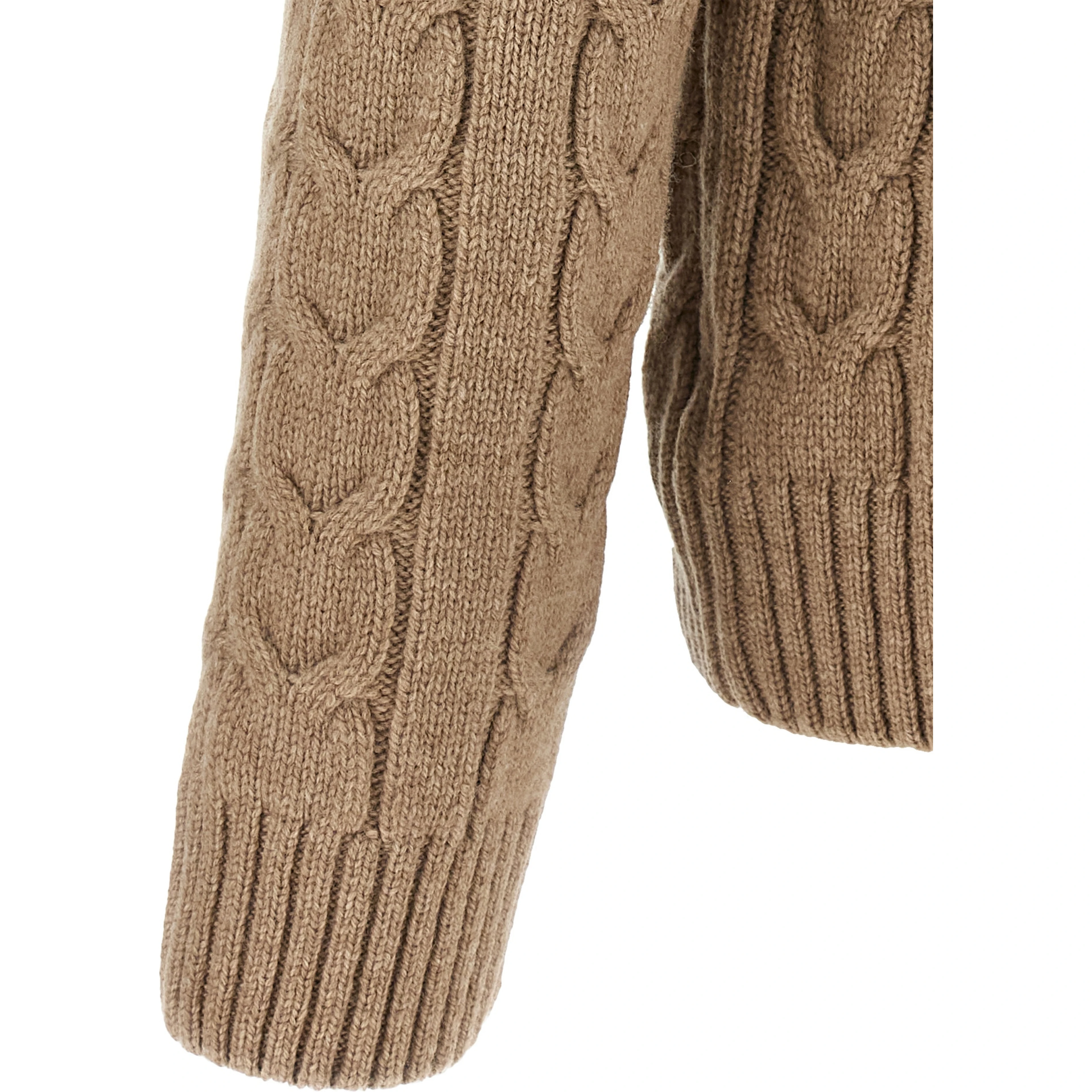 Beige Virgin Wool Cardigan