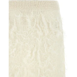 White Fabric Midi Skirt
