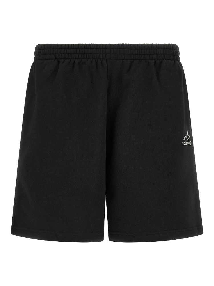 Black Cotton Bermuda Shorts