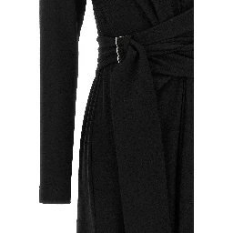 Black Virgin Wool Midi Dress