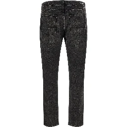 Black Cotton Straight-Leg Jeans