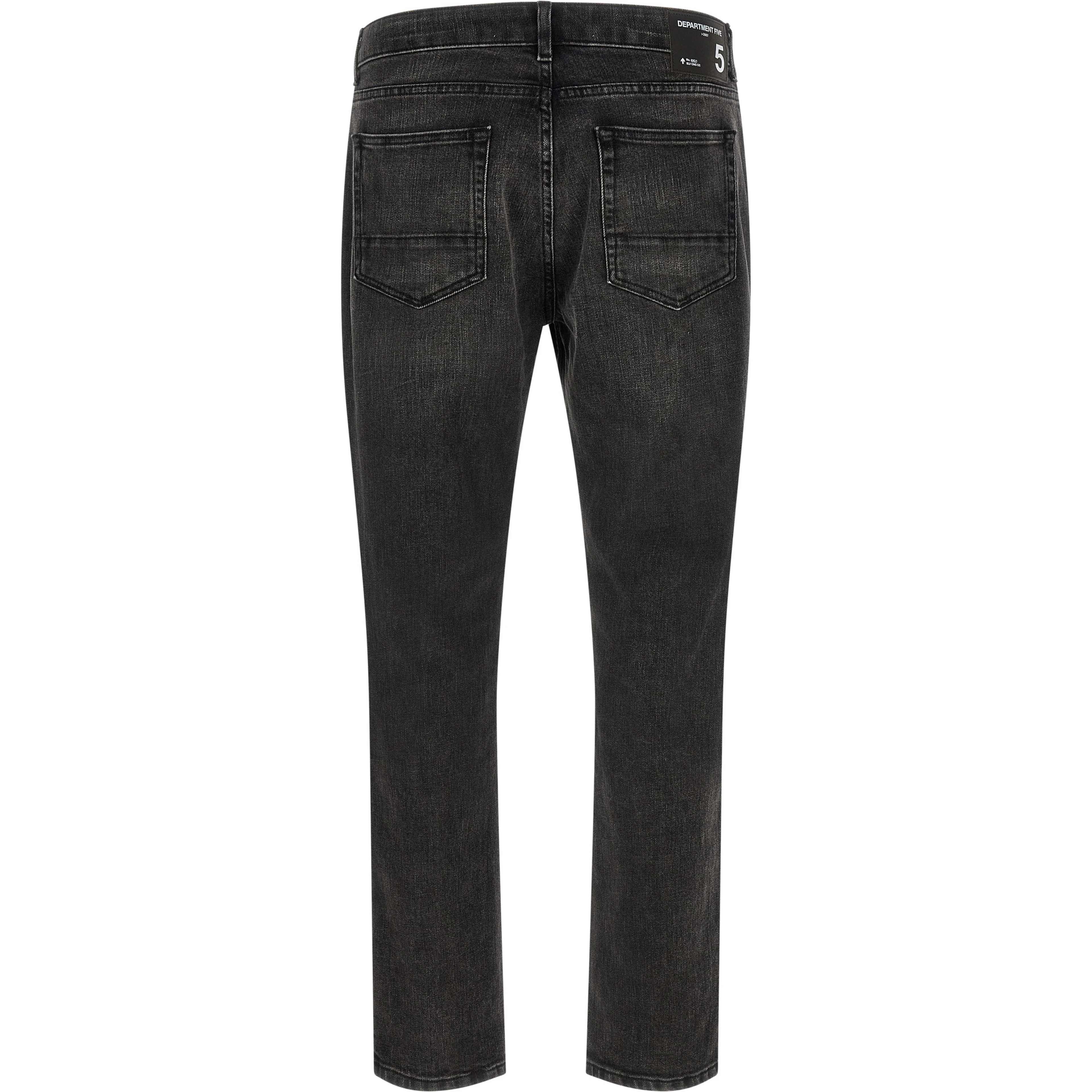 Black Cotton Straight-Leg Jeans