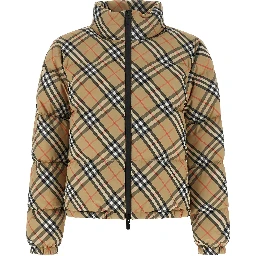 Beige Polyester Full-Length Jacket