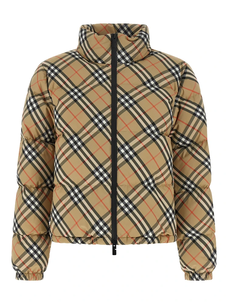 Beige Polyester Full-Length Jacket