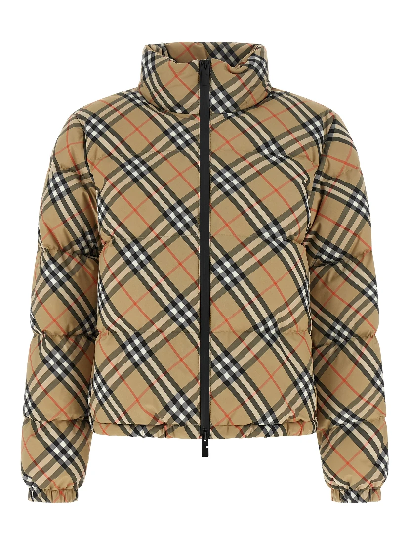 Beige Polyester Full-Length Jacket