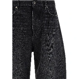 Black Cotton Cropped Jeans
