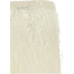 White Fabric Midi Skirt