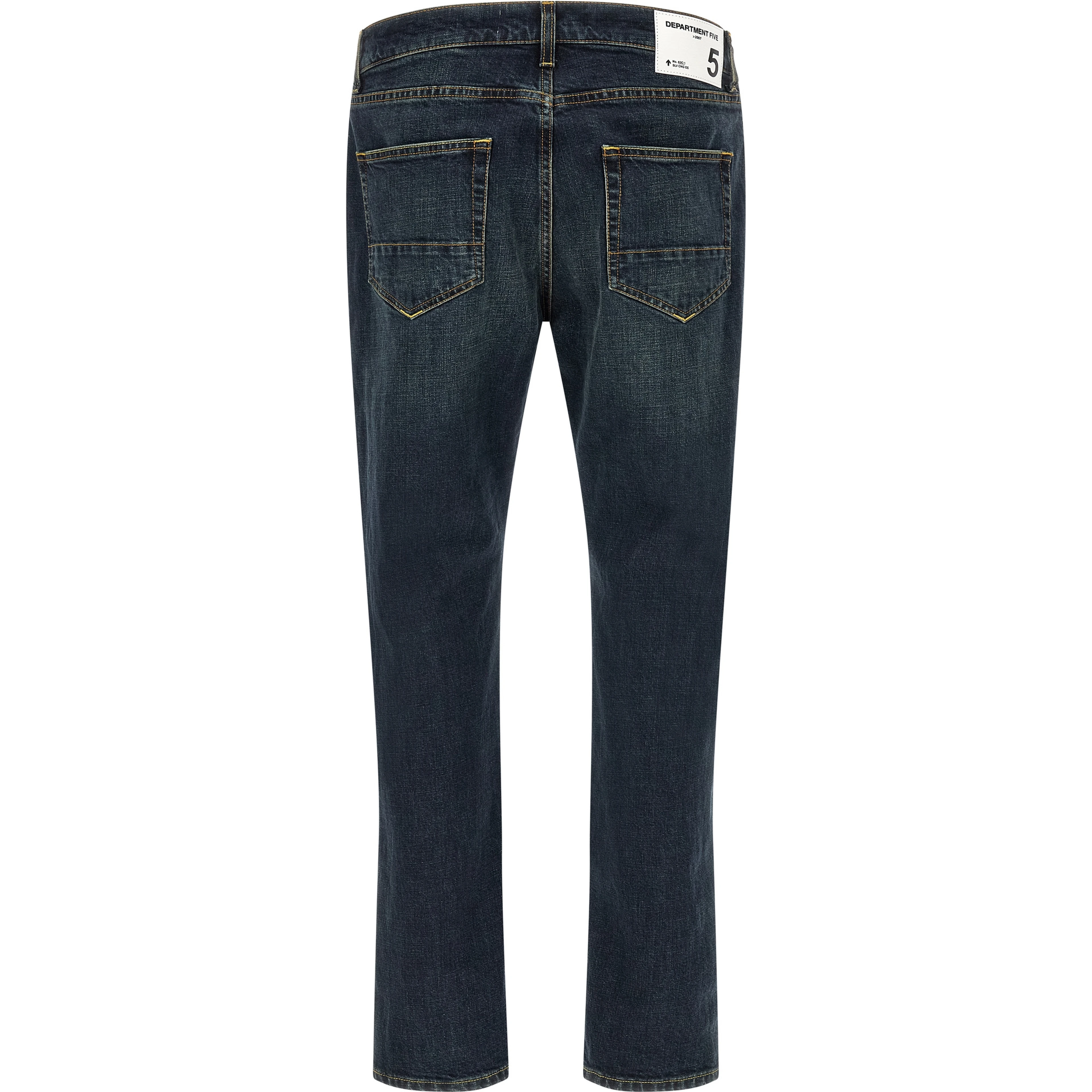 Blue Cotton Straight-Leg Jeans