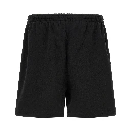 Black Cotton Bermuda Shorts