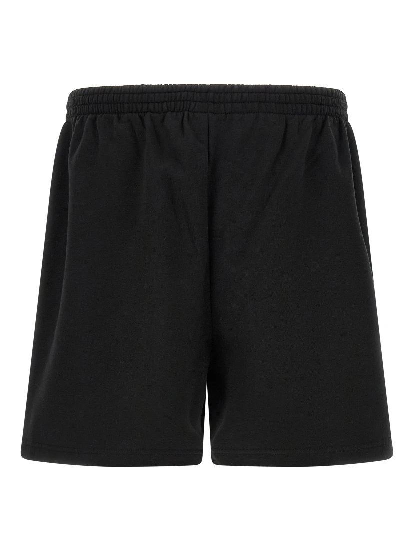 Black Cotton Bermuda Shorts