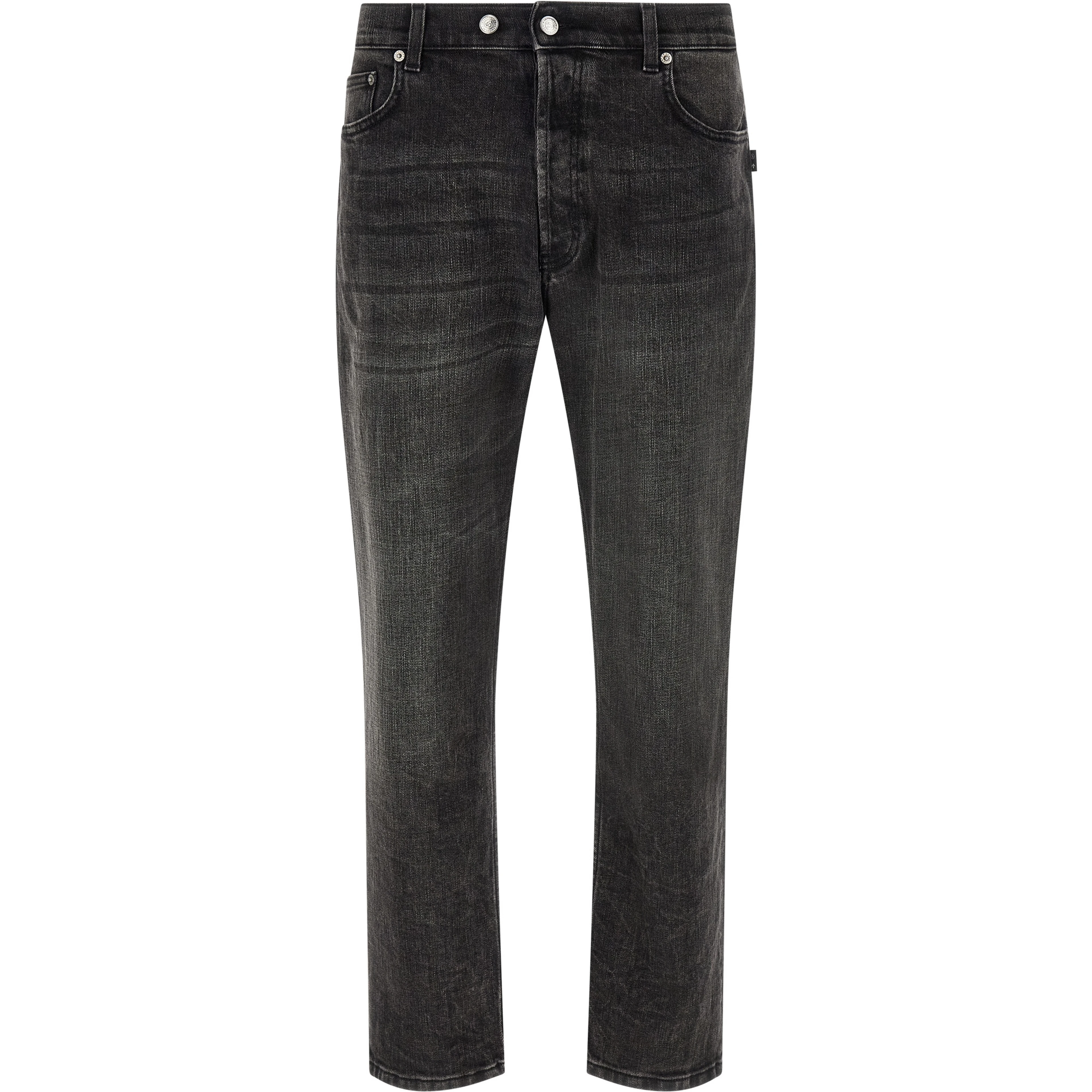 Black Cotton Cropped Jeans