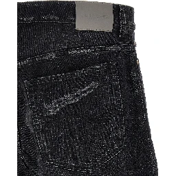 Black Cotton Cropped Jeans
