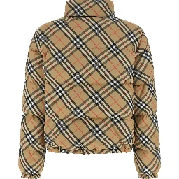 Beige Polyester Full-Length Jacket