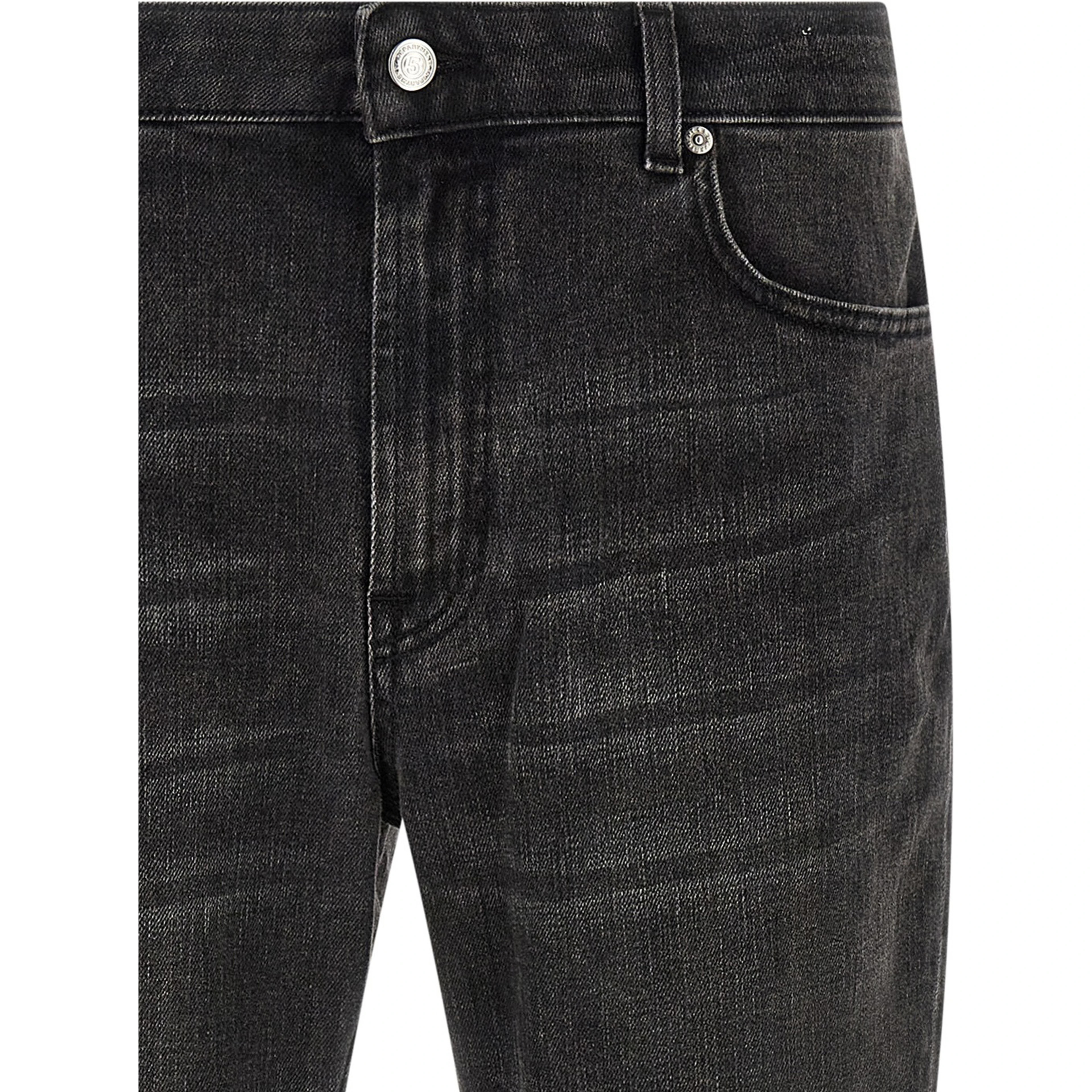 Black Cotton Straight-Leg Jeans