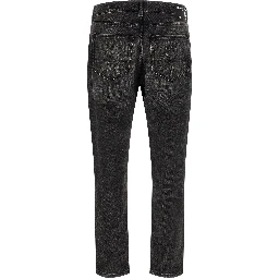Black Cotton Cropped Jeans