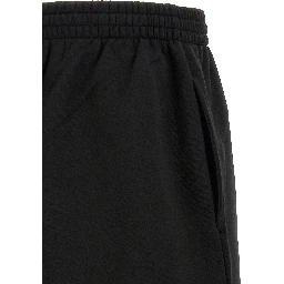 Black Cotton Bermuda Shorts
