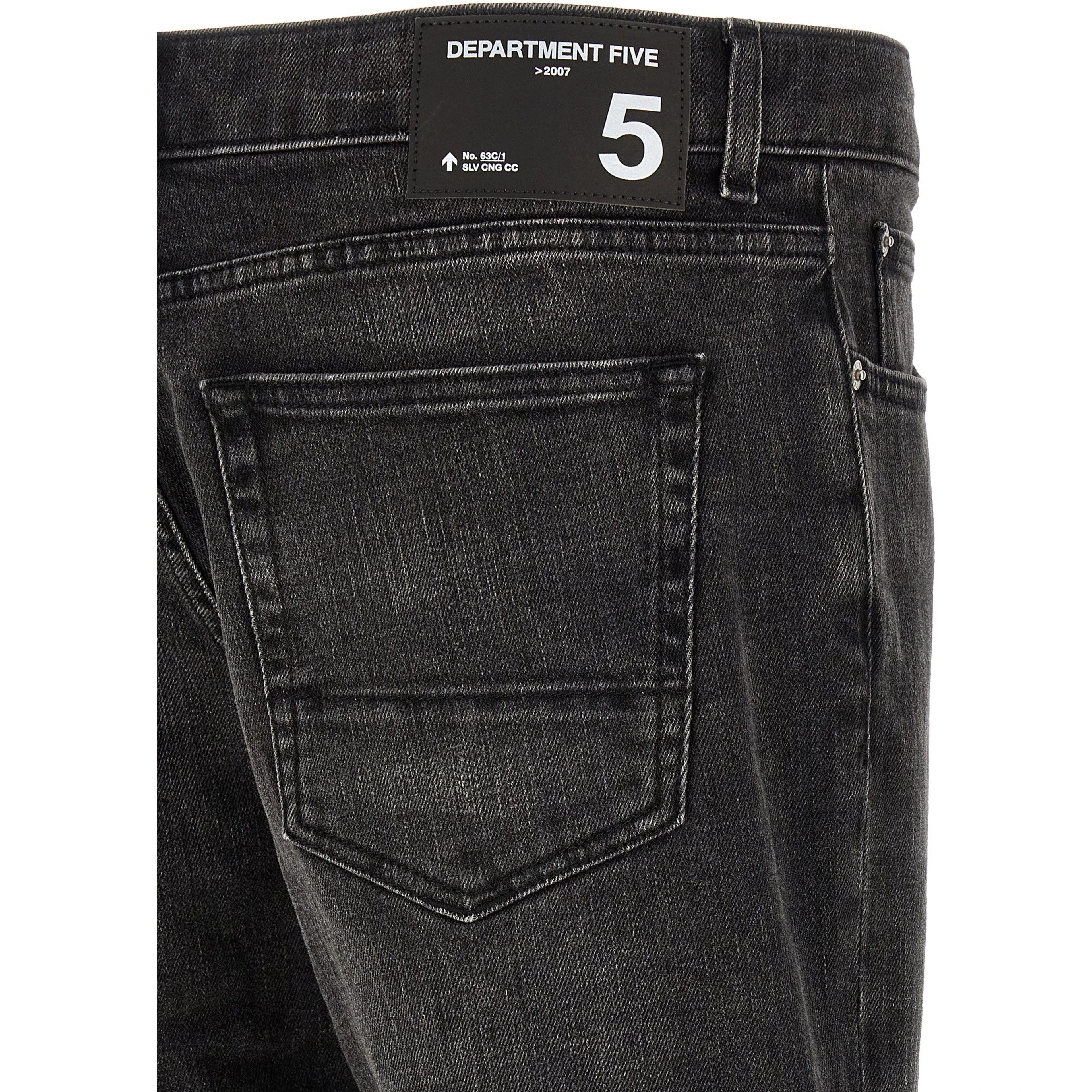 Black Cotton Straight-Leg Jeans