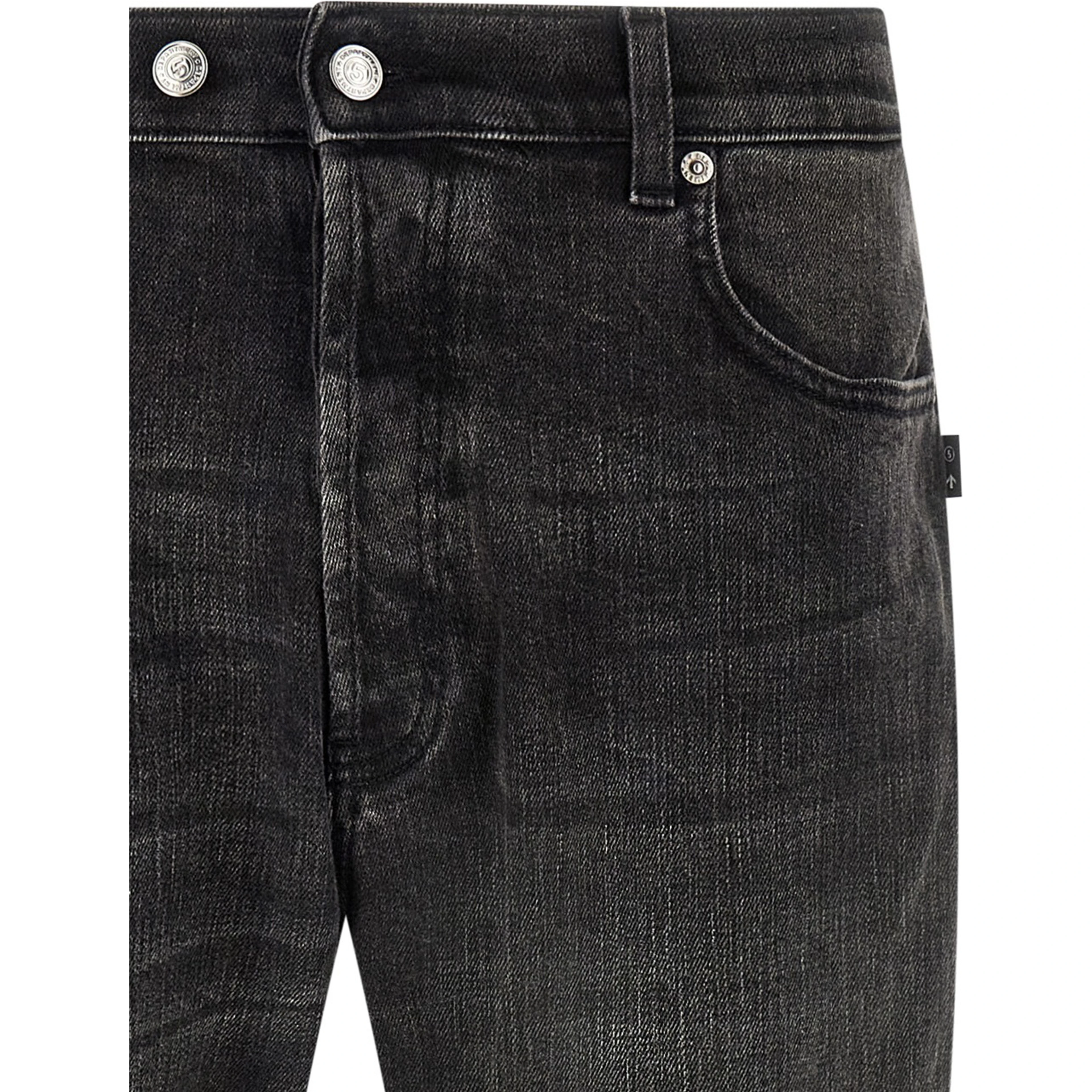Black Cotton Cropped Jeans