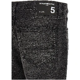 Black Cotton Cropped Jeans