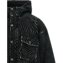 Black Cotton Denim Jacket