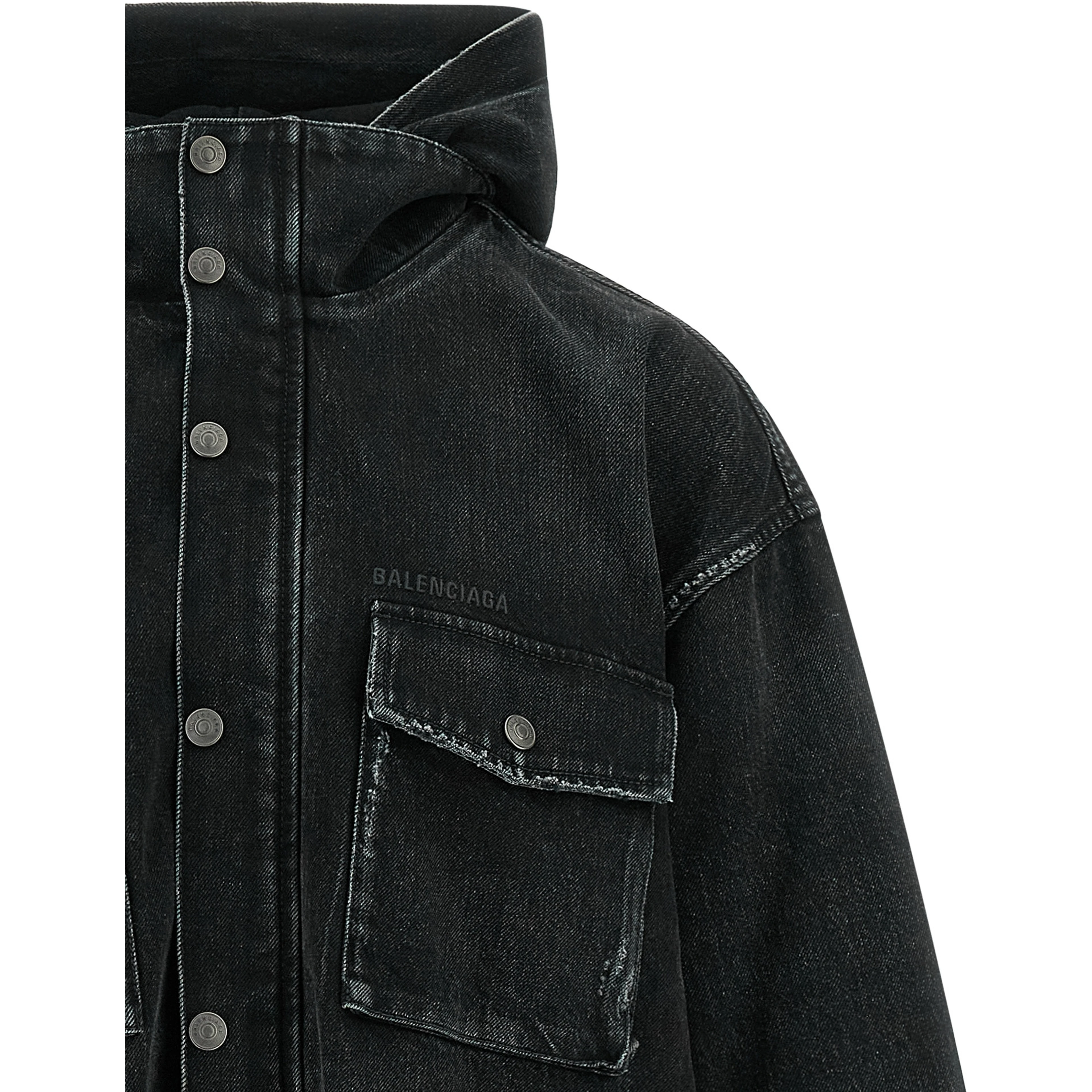 Black Cotton Denim Jacket